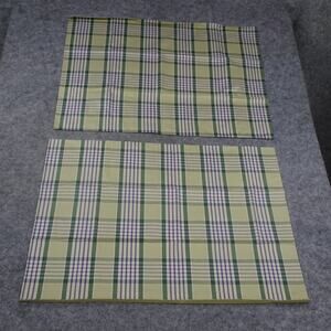 Ralph Lauren Pillow Shams Set of 2‎ 24 x 32 Queen Green Purple Plaid Cotton E
